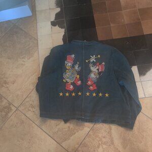 Macy's Disney collection Denim embroidered band jacket size 2x New